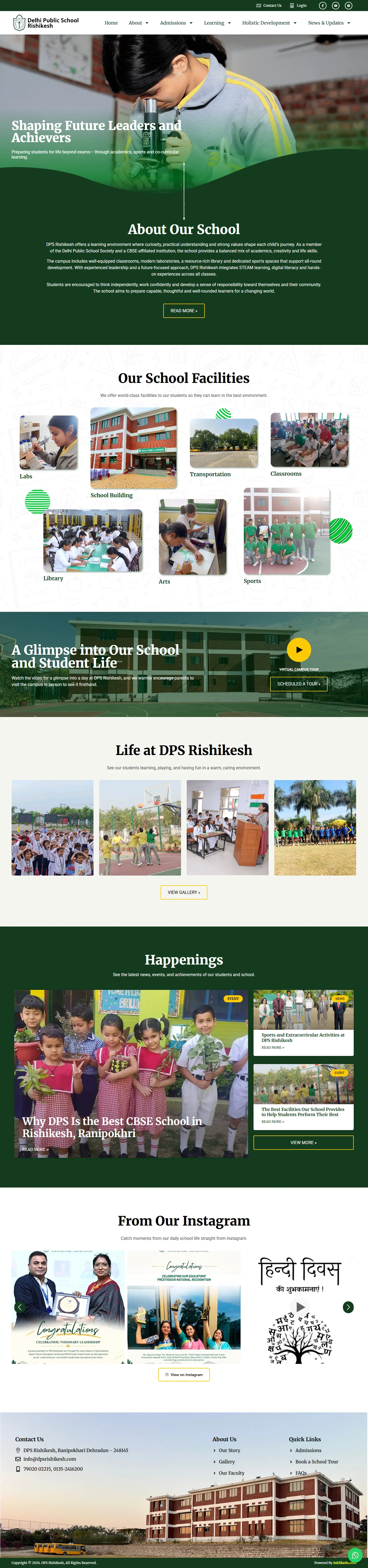 DPS Rishikesh desktop website preview