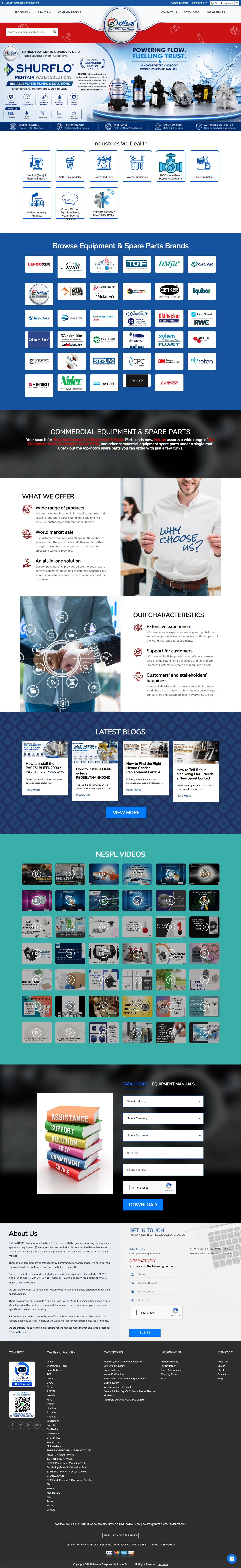 Natron Equipments desktop website preview